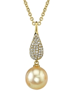 Golden South Sea Pearl & Diamond Brooklyn Pendant