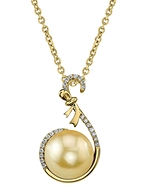 Golden South Sea Pearl & Diamond Courtney Pendant
