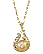 Golden South Sea Pearl & Diamond Layla Pendant