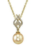 Golden Pearl & Diamond Marissa Pendant