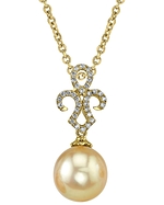 Golden Pearl & Diamond Paige Pendant