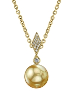 Golden Pearl & Diamond Samantha Pendant