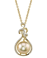 Golden Pearl & Diamond Taylor Pendant