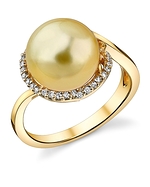 Golden Pearl & Diamond Summer Ring