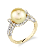 Golden Pearl Sparkling Jewel Ring