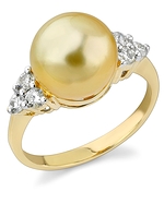 Golden Pearl & Diamond Sea Breeze Ring