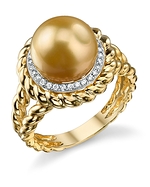 10mm Golden Pearl Alicia Ring