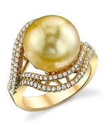 Golden Pearl & Diamond Clara Ring