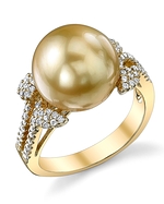 Golden South Sea Pearl Naomi Diamond Ring