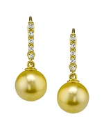 Golden Pearl Dangling Britney Earrings