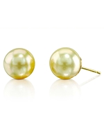 13mm Golden South Sea Pearl Stud Earrings- Choose Your Quality