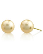 9mm Golden South Sea Pearl Stud Earrings- Choose Your Quality