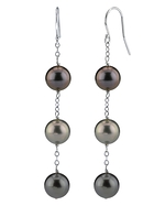 Tahitian Pearl Triple Drop Pearl Earrings