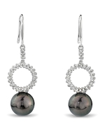 Tahitian South Sea Pearl and Diamond Halo Earrings