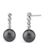 Tahitian South Sea Diamond Links Pearl Earrings