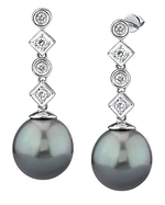 Tahitian South Sea Pearl & Diamond Julia Earrings