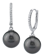 Tahitian Pearl & Diamond Aurora Leverback Earrings