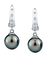 10mm Tahitian Pearl & Diamond Hayley Earrings