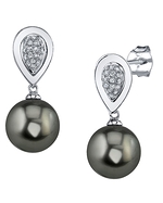 Tahitian South Sea Pearl & Diamond Alexandra Earrings