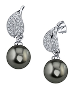 Tahitian South Sea Pearl & Diamond Eva Earrings