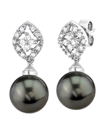 Tahitian South Sea Pearl & Diamond Kelly Earrings