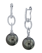 Tahitian South Sea Diamond & Pearl Lucy Earrings
