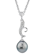 Tahitian Drop Pearl Wave Pendant