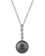 Tahitian South Sea Diamond Links Pearl Pendant