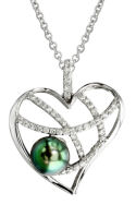 Stunning Tahitian South Sea Pearl & Diamond Passion Pendant