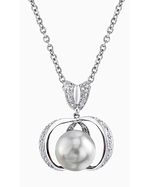 South Sea Pearl & Diamond Throne Pendant