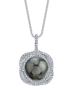 Tahitian South Sea Pearl & Diamond Braided Pendant