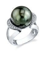 13mm Tahitian Pearl & Diamond Saturn Ring