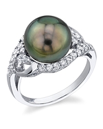 Tahitian Pearl & Diamond Marquee Ring