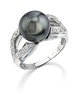 Tahitian Pearl & Diamond Princess Ring