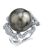 Tahitian South Sea Pearl & Diamond Clover Ring