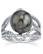 Tahitian Pearl & Diamond Savannah Ring
