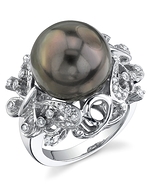 Tahitian Pearl & Diamond Felicity Ring