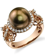 Tahitian Pearl & Diamond Rosa Ring