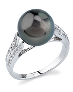  Tahitian Pearl & Diamond Embrace Ring