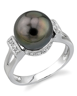 Tahitian Pearl & Diamond Nicole Ring