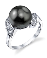 Tahitian Pearl & Diamond Angelina Ring