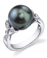 Tahitian Pearl & Diamond Ariella Ring