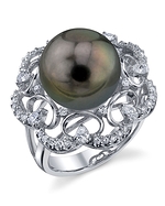 Tahitian South Sea Diamond & Pearl Barbara Ring