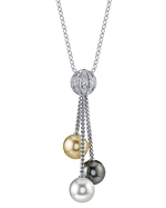 Triple South Sea Pearl & Diamond Pendant 