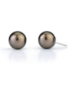 9mm Bronze-Eggplant Tahitian South Sea Pearl Stud Earrings