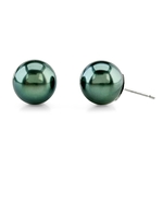 8mm Green Tahitian South Sea Pearl Stud Earrings