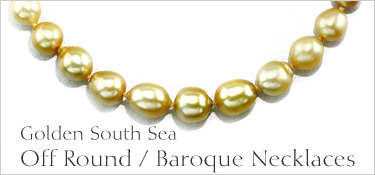 Baroque Shaped Golden Pearl Necklace