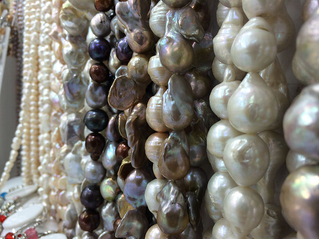 Strands of Various Types of Pearls
