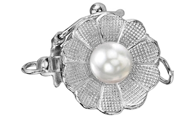 White Gold Pearl Flower Clasp from the Pearl Source