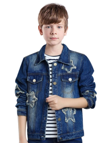 UK Fashion Toddler Kids Boys Denim Jacket  Fashion Jeans Long Sleeve Coat Tops